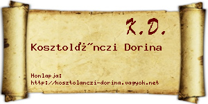 Kosztolánczi Dorina névjegykártya