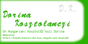 dorina kosztolanczi business card